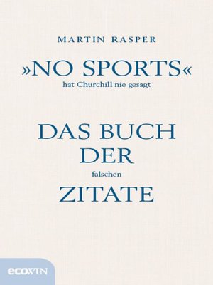 cover image of »No Sports« hat Churchill nie gesagt